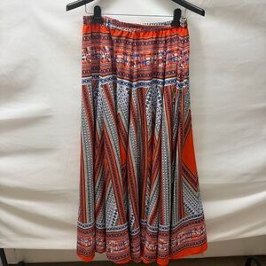 Vibrant Geometric Maxi Skirt